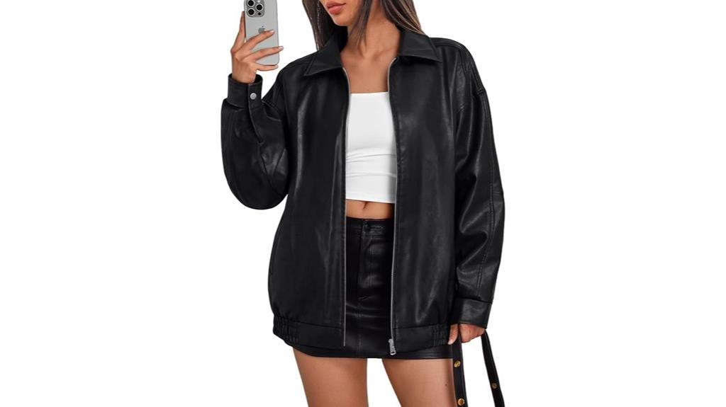 plus size faux leather jacket