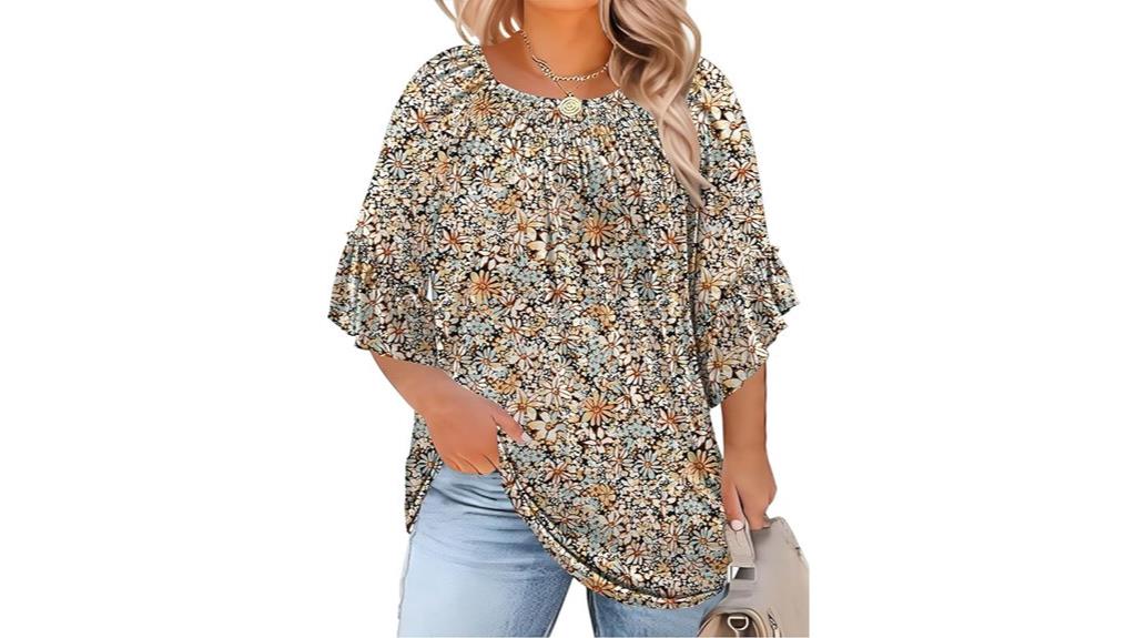 plus size ruffle blouses