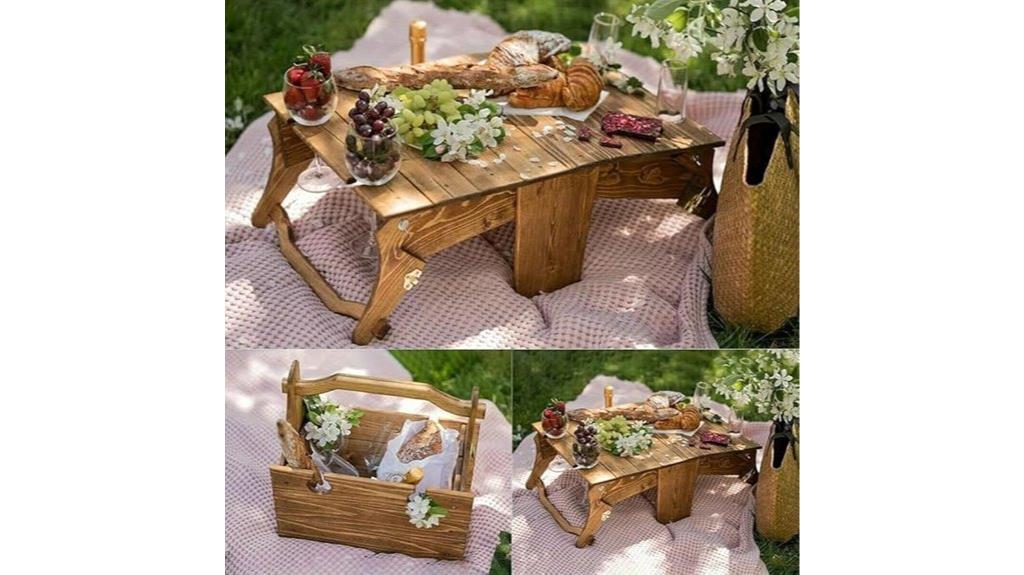 portable wooden picnic table