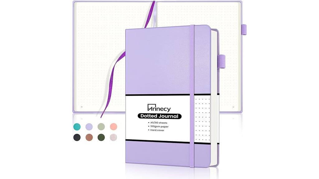 purple faux leather notebook