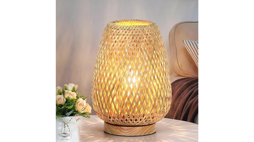 rattan lamp with dimmable led