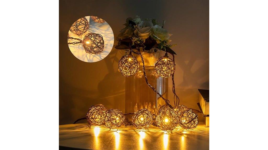 rattan lantern string lights