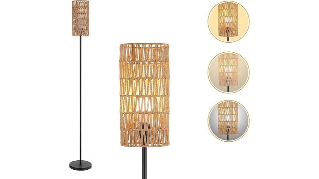 rattan living room floor lamp
