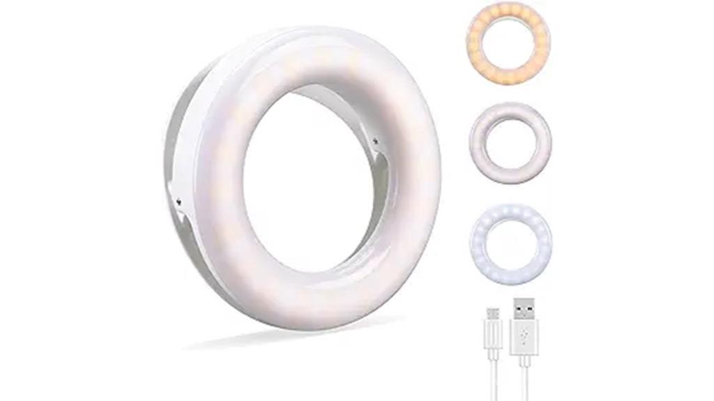rechargeable clip on ring light