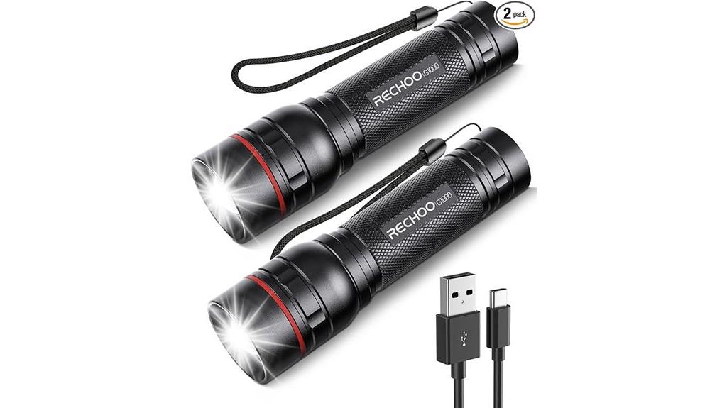 rechargeable dual flashlight set
