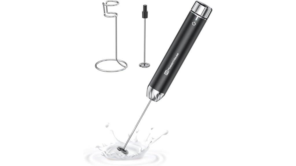 rechargeable milk frother with adjustable speed