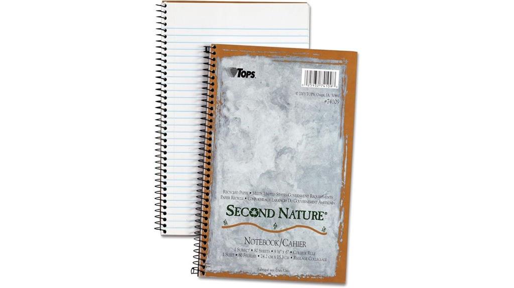 recycled college ruled notebook