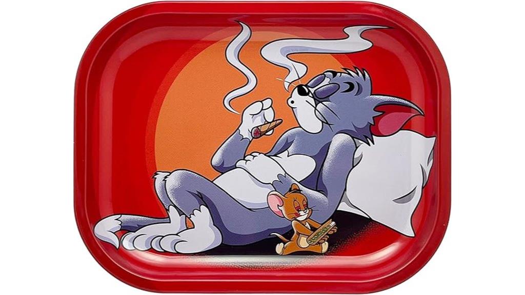 red cigarette rolling tray