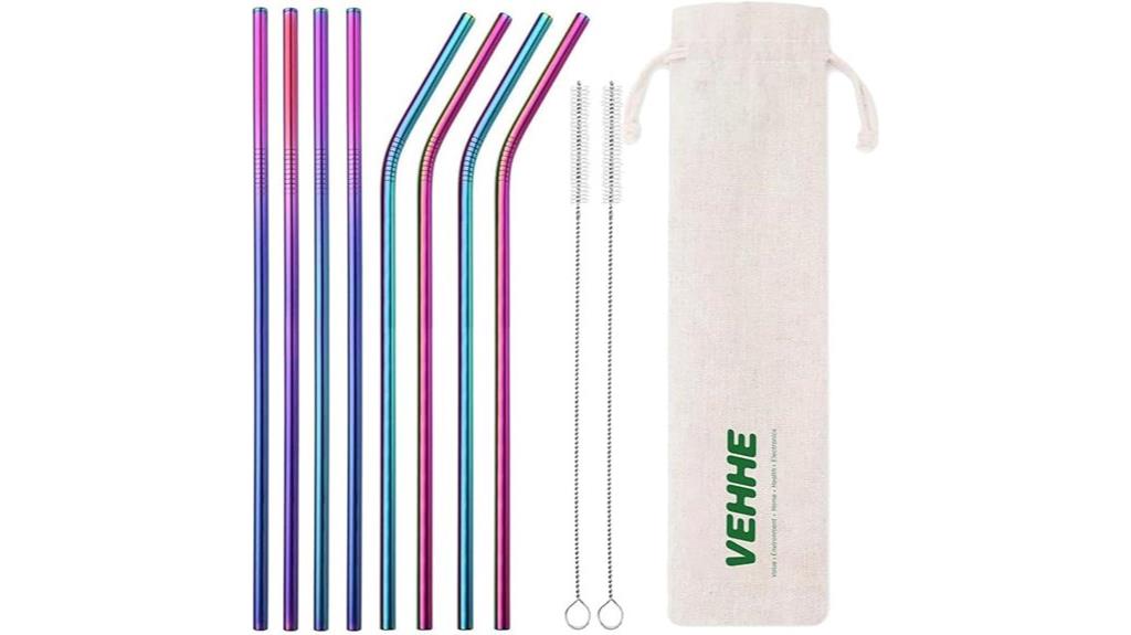 reusable metal straw set