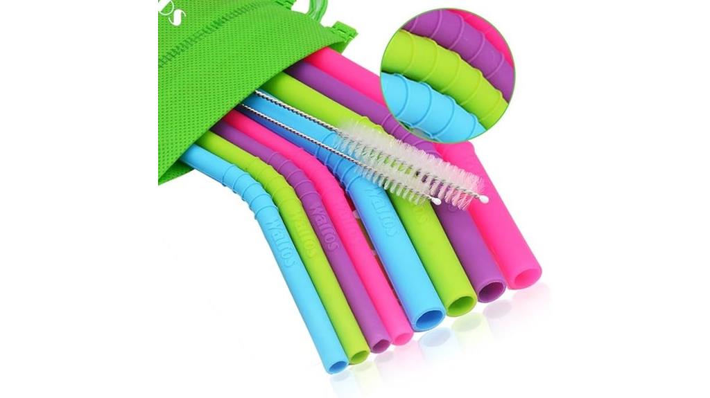 reusable silicone straw set
