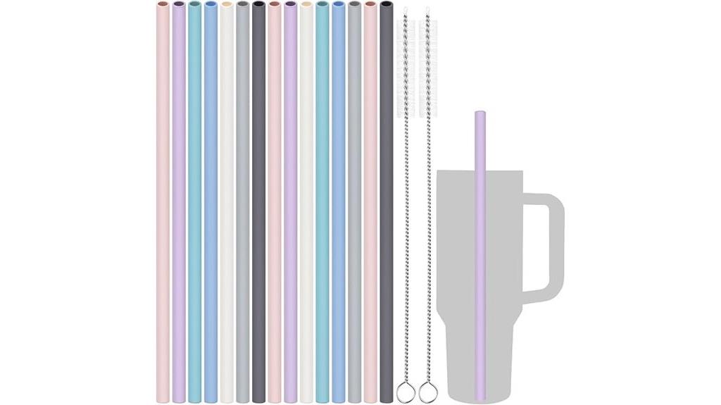 reusable silicone straw set