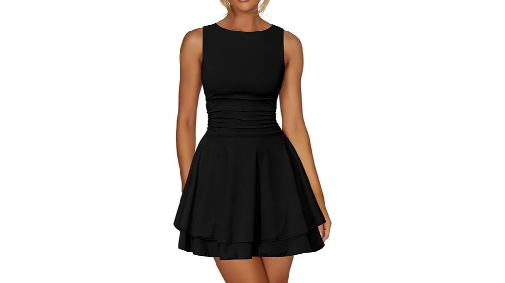 ruffle hem mini dress