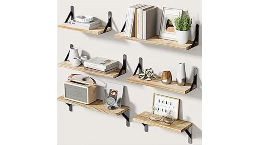 rustic wall shelves set