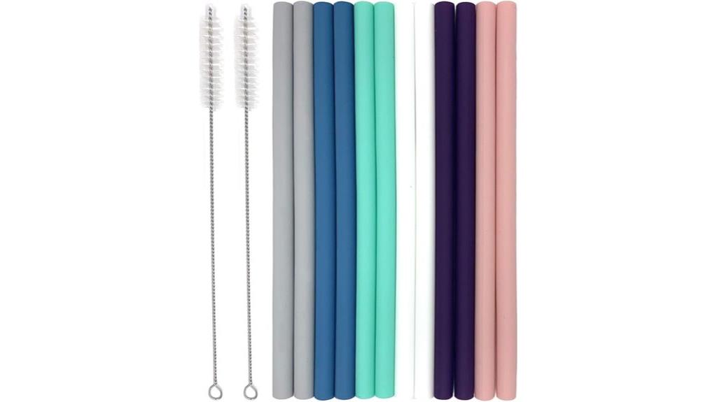 set of 12 silicone straws
