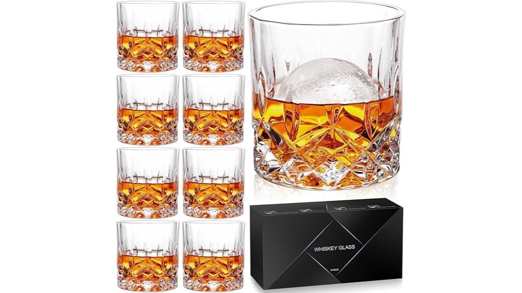 set of 8 whiskey cocktail glasses