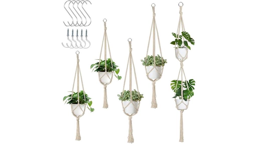 set of five plant hangers