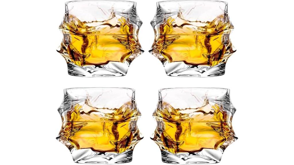 set of four crystal glasses