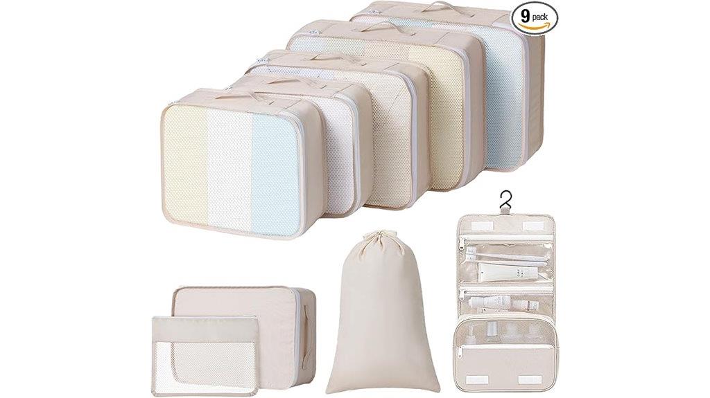 set of nine packing cubes