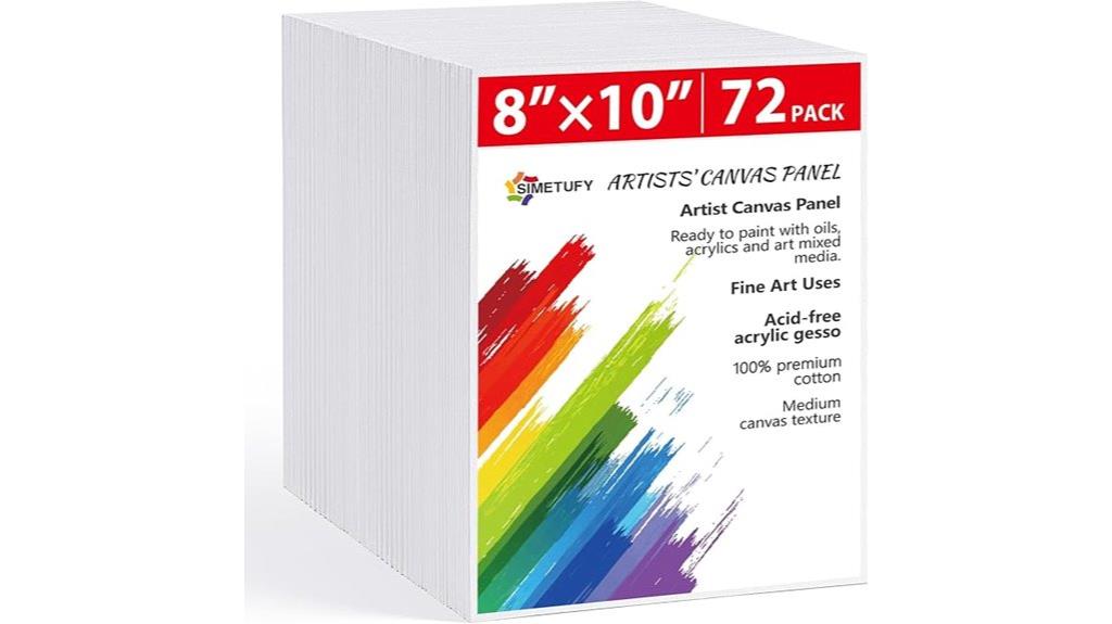 set of seventy two canvas boards