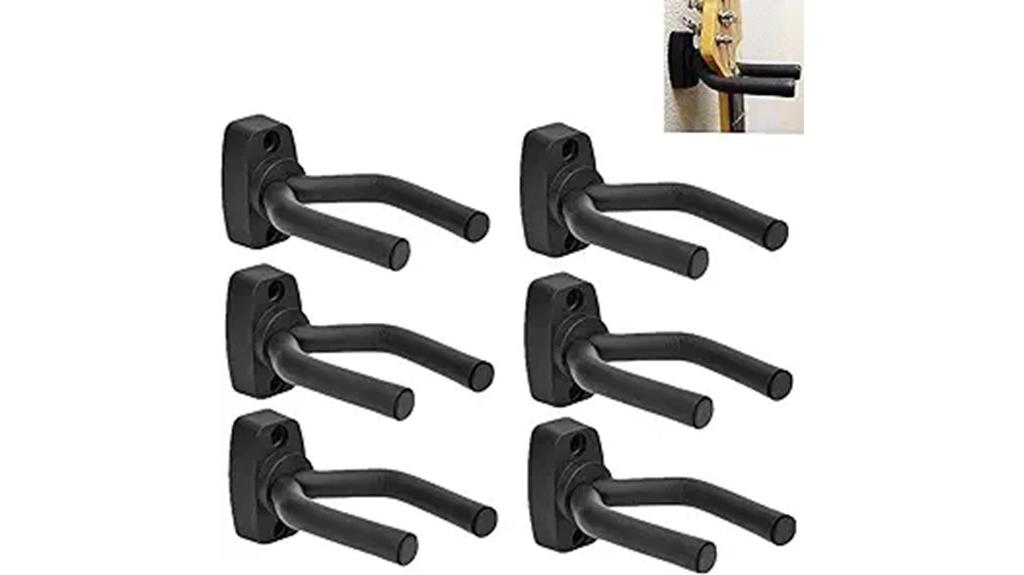 set of six guitar hangers