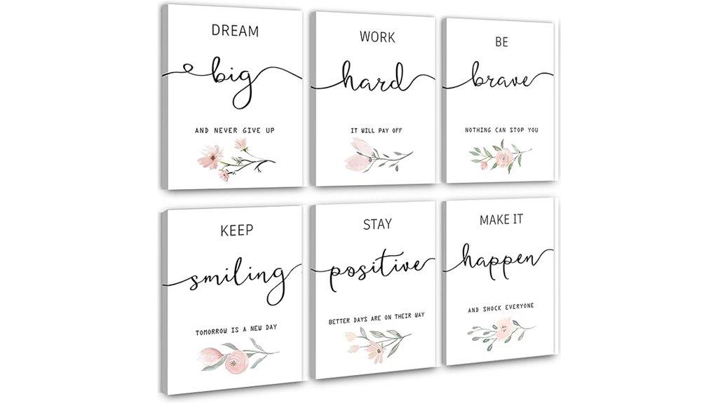 set of six inspirational prints