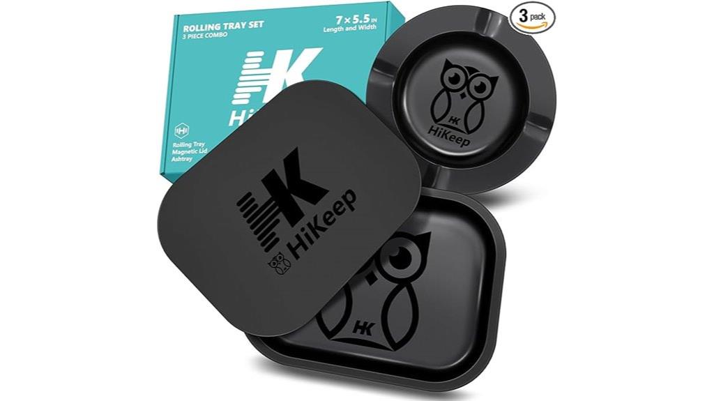 set of three magnetic rolling trays