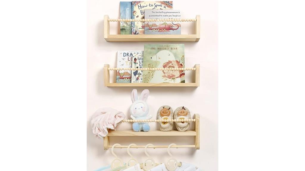 set of three nursery shelves