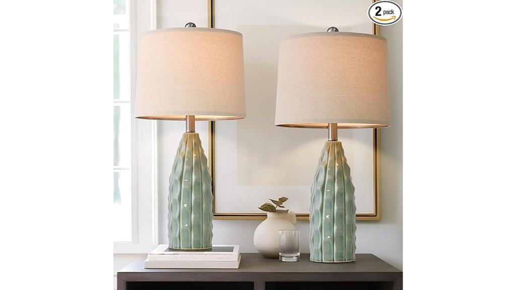 set of two ceramic lamps