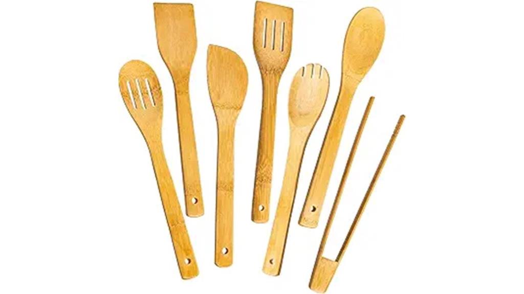seven piece wooden spoon set