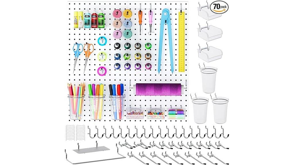 seventy piece metal pegboard kit