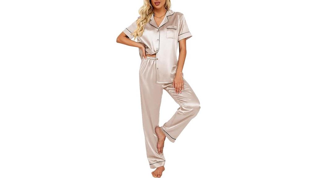 silk satin pajamas set