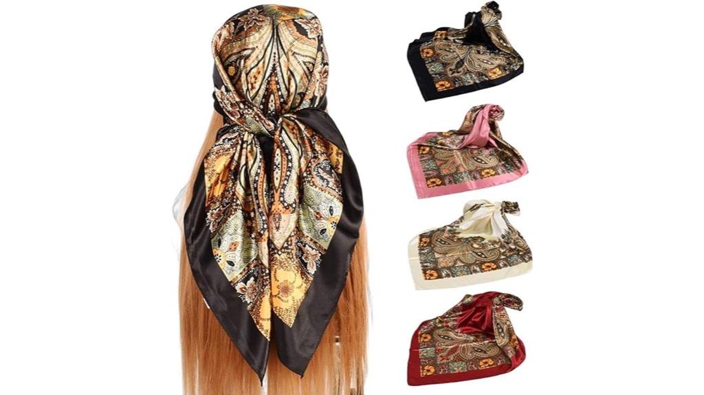 silk women headscarves pack