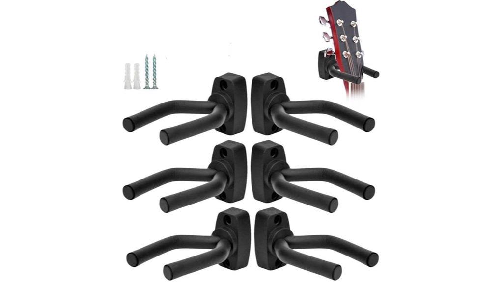 six guitar wall mounts