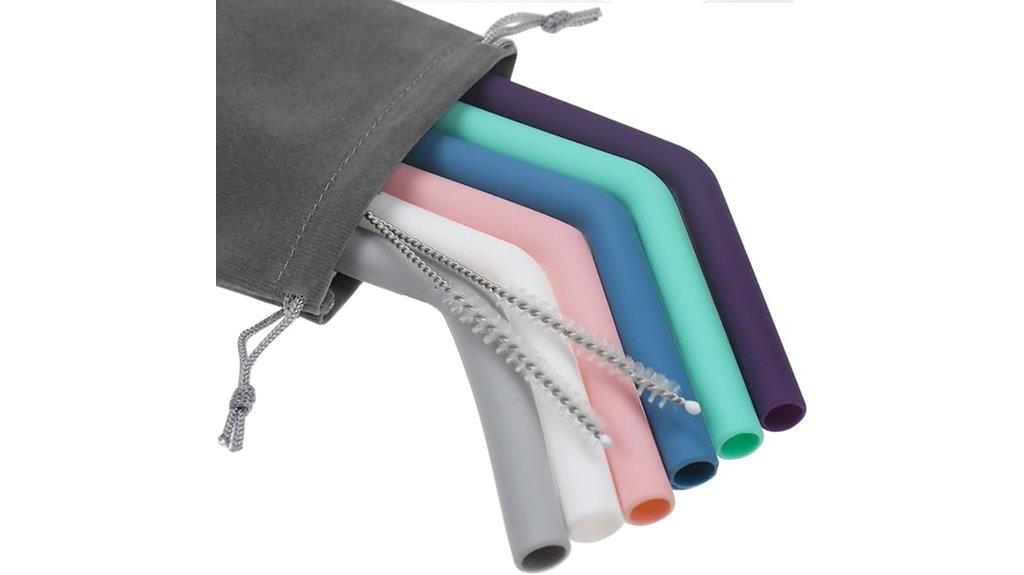 six pack silicone straws