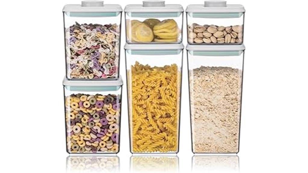six piece airtight containers