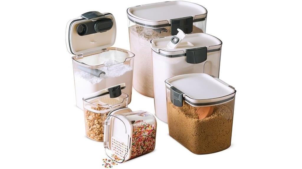 six piece kitchen storage canisters