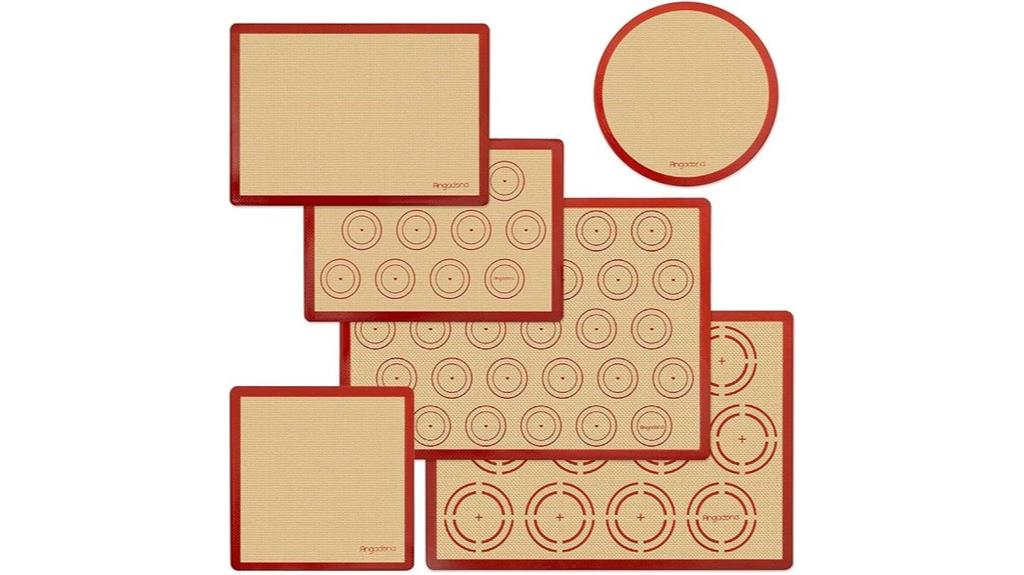 six reusable silicone liners