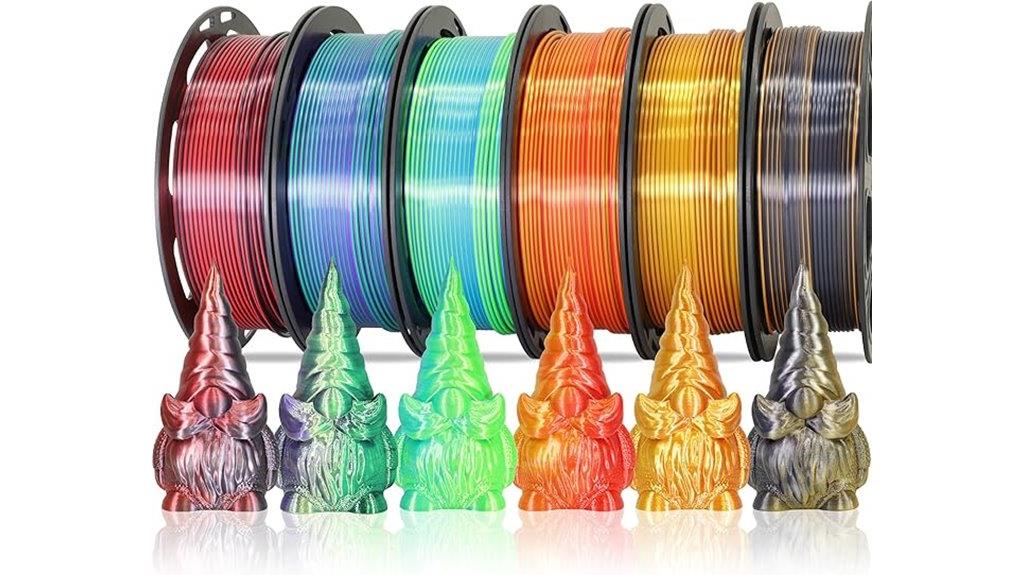 six silk pla spools