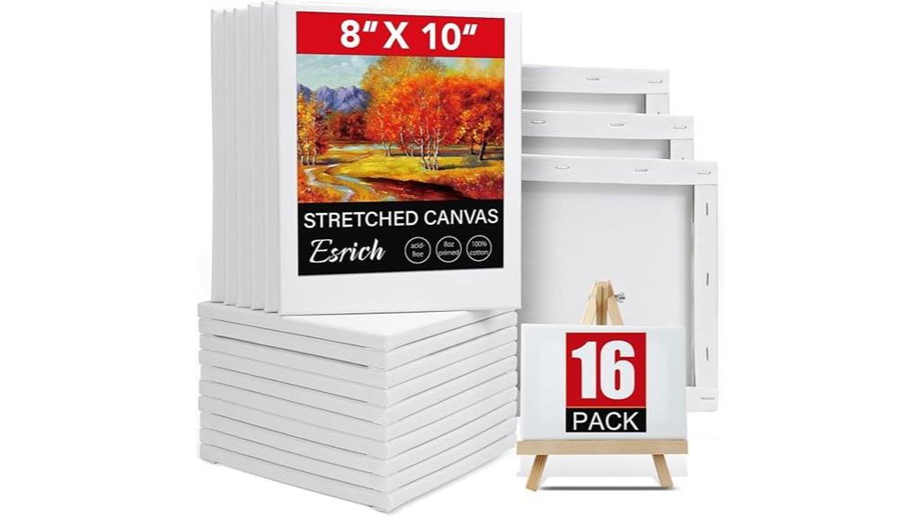sixteen 8x10 stretch canvases