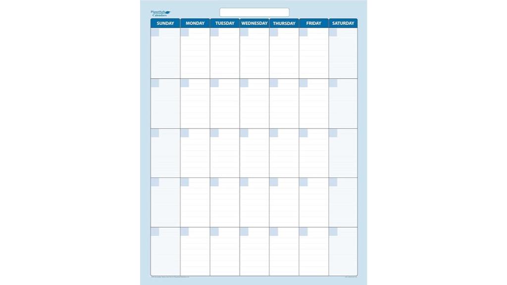 sky blue 30 day calendar