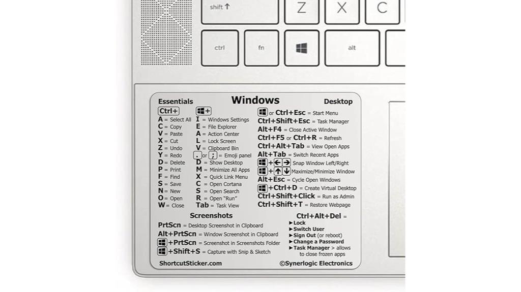 small clear pc shortcut sticker