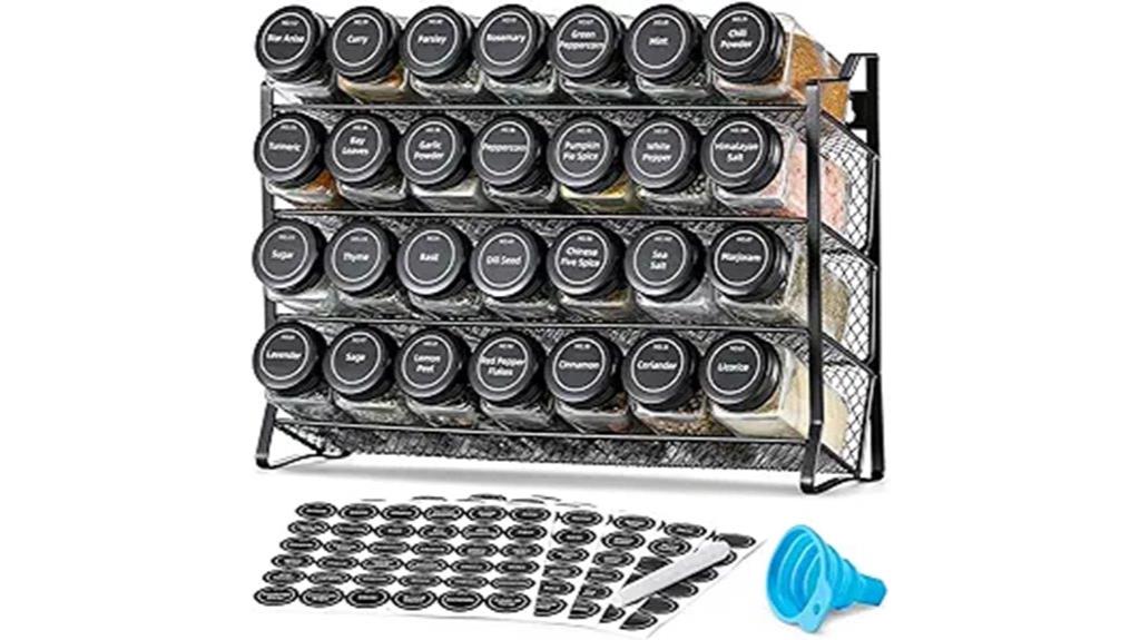 spice rack with jars