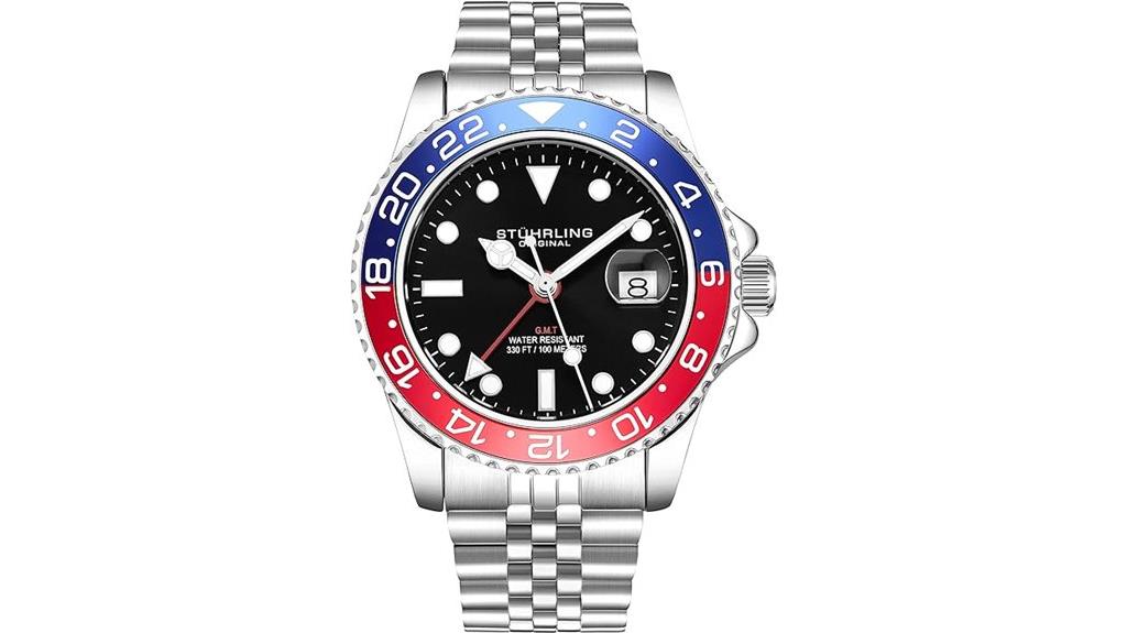 stainless steel gmt watch