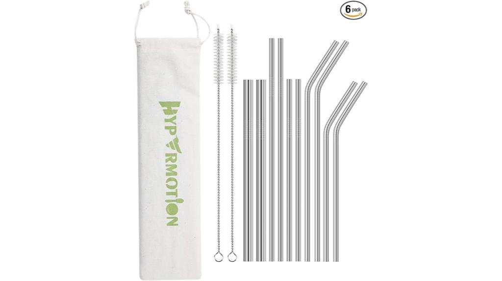 stainless steel reusable straw set