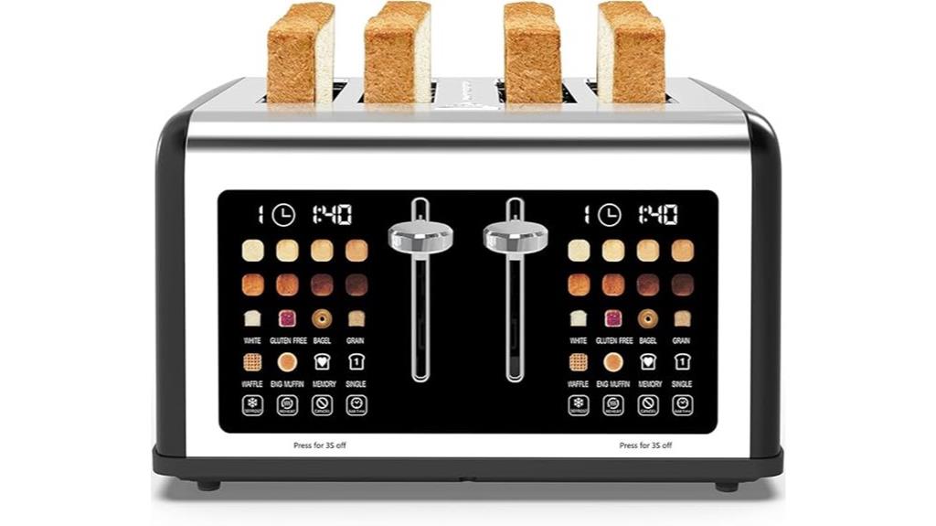 stainless steel touch toaster