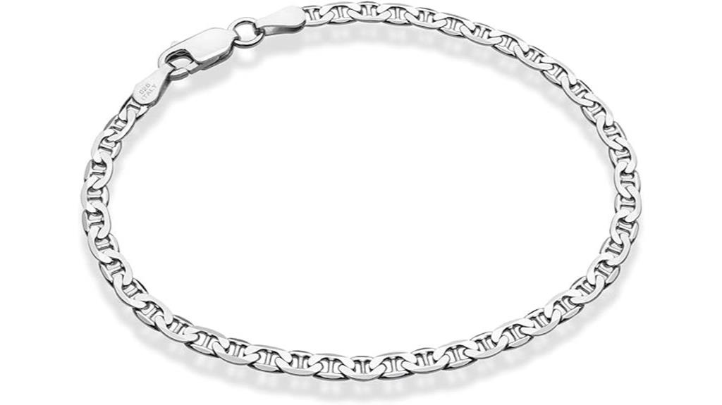 sterling silver nautical anklet