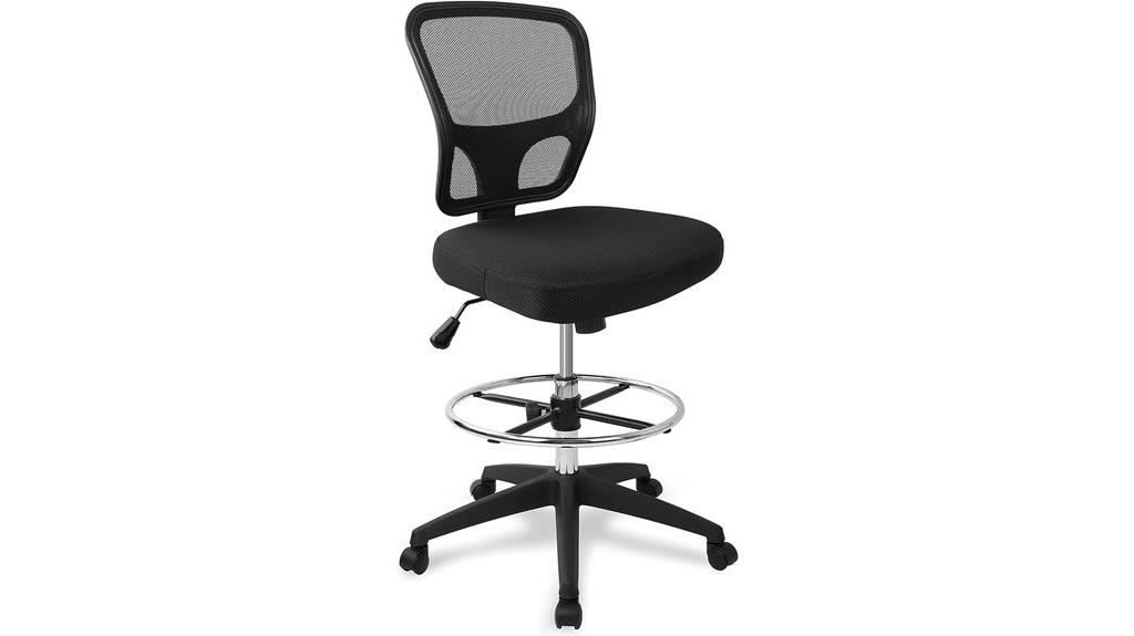 tall armless drafting chair