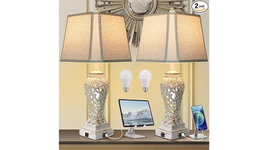 tall farmhouse lamps with usb