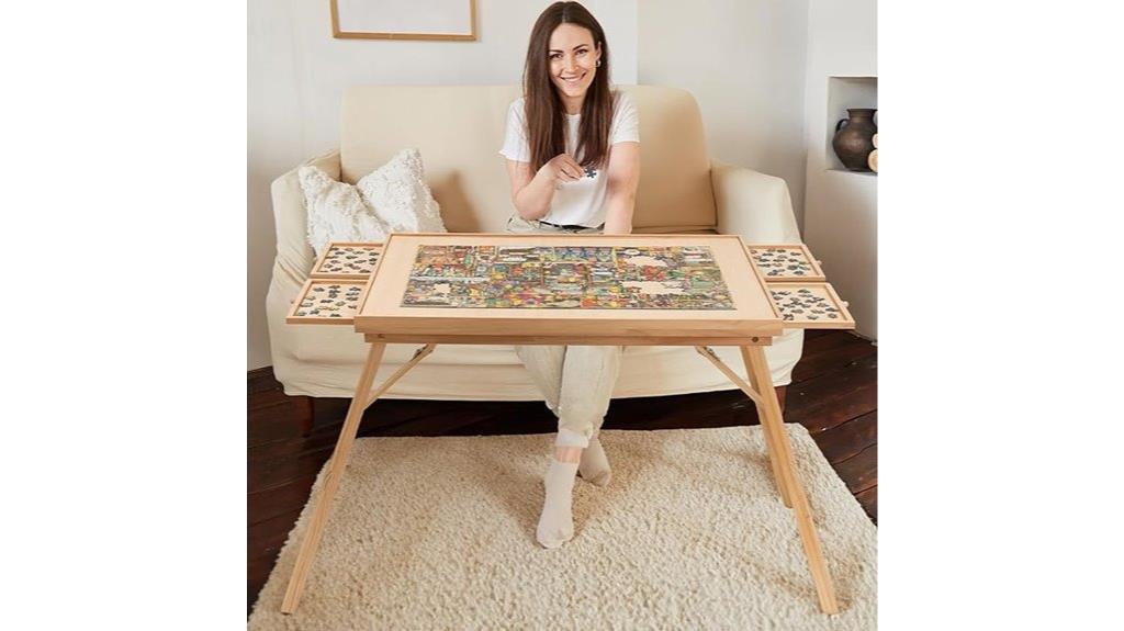 teak wood puzzle table