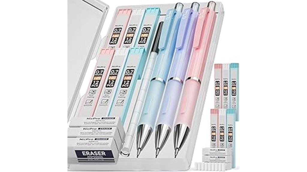 three mechanical pencils set